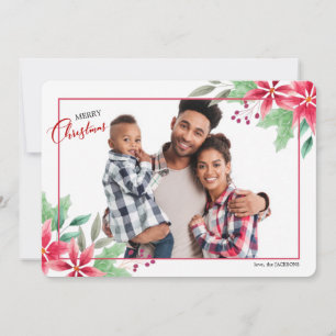 Festiva Tarjeta de vacaciones fotográfica de Poinsettia Co