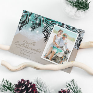 Festiva Tarjeta de vacaciones fotográfica Mele Kalikimaka