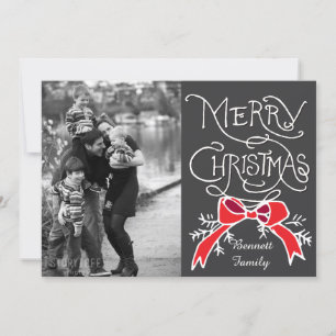 Festiva Tarjeta de vacaciones fotográficas: Chalkboard Fel