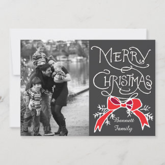 Festiva Tarjeta de vacaciones fotográficas: Chalkboard Fel