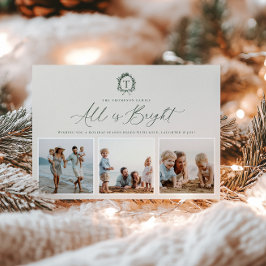 Festiva Tarjeta de vacaciones fotográficas de Monograma Bo