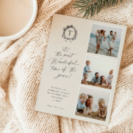 Festiva Tarjeta de vacaciones fotográficas de Monograma Bo