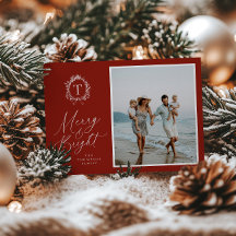 Tarjeta de vacaciones fotográficas de Monograma Bo