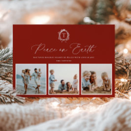 Festiva Tarjeta de vacaciones fotográficas de Monograma Bo