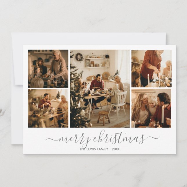 Festiva Tarjeta de vacaciones fotográficas para navidades  (Anverso)