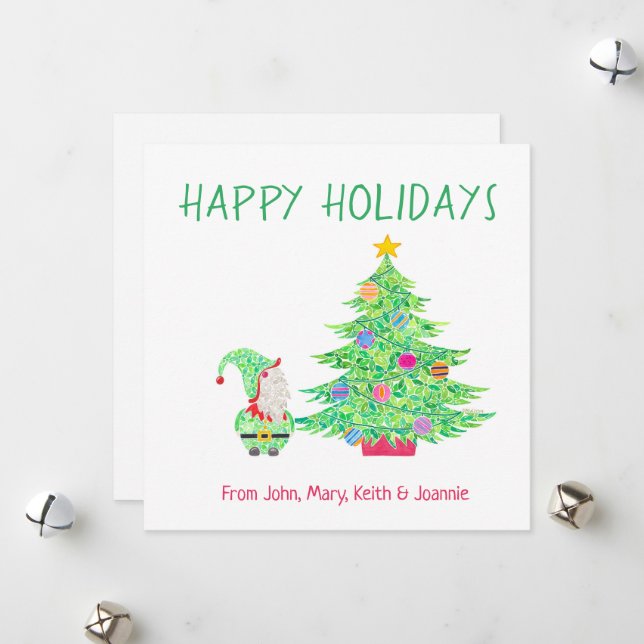 Festiva Tarjeta de vacaciones Gnome (Anverso/Reverso In Situ)