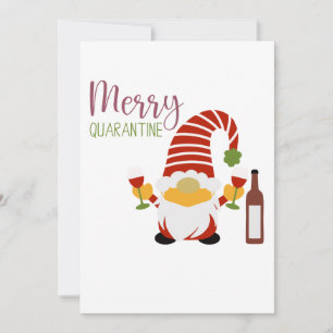 Festiva Tarjeta de vacaciones Gnome para Navidades de cuar