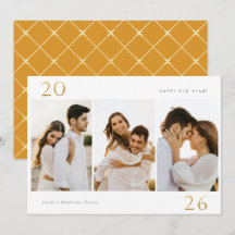 Tarjeta de vacaciones Gold 2024 New Year 3 Photo
