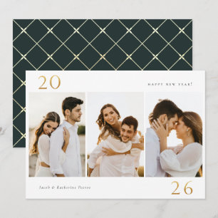 Festiva Tarjeta de vacaciones Gold 2024 New Year 3 Photo