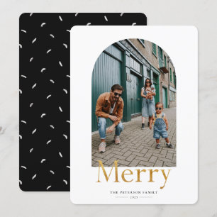 Festiva Tarjeta de vacaciones Gold Merry Arch Frame