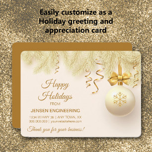 Festiva Tarjeta de vacaciones Gold Ribbon Corporate