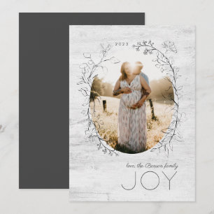 Festiva Tarjeta de vacaciones gris de marco ovalado de esb