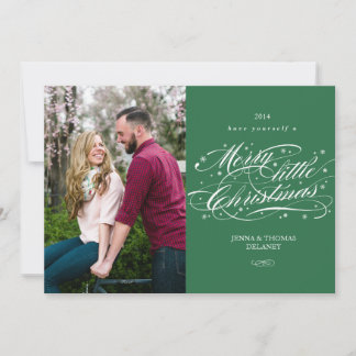 Festiva Tarjeta de vacaciones guionada de merry Little Nav