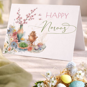 Festiva Tarjeta de vacaciones Haft Sin de Norooz Feliz en 