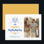 Festiva Tarjeta de vacaciones "Happy Hanukkah"<br><div class="desc">Foto festiva personalizada Tarjetas Happy Hanukkah.</div>