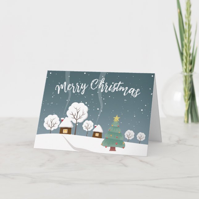 Festiva Tarjeta de vacaciones Hogar para Navidades (Anverso)