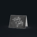 Festiva Tarjeta de vacaciones Holly Jolly Chalkboard<br><div class="desc">Holly Jolly,  escrito en chispas,  decora esta tarjeta de vacaciones de pizarra.</div>