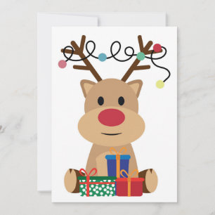 Festiva Tarjeta de vacaciones Jolly Reindeer Puppy