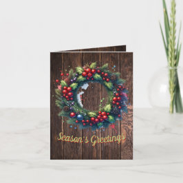 Festiva Tarjeta de vacaciones Joyous Wreath