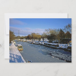 Festiva Tarjeta de vacaciones Macclesfield Canal Winter Ch