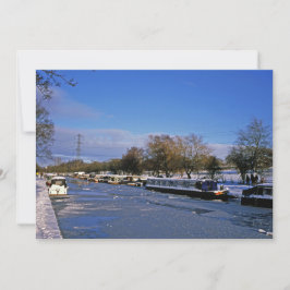 Festiva Tarjeta de vacaciones Macclesfield Canal Winter Ch