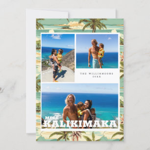 Festiva Tarjeta de vacaciones Mele Kalikimaka   Hawái vint