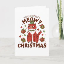 Tarjeta de vacaciones Meowy Navidades