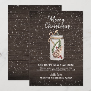 Festiva Tarjeta de vacaciones Merry С hristmas Mason Jar W