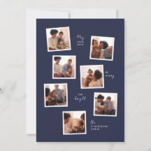 Tarjeta de vacaciones mínima de siete fotos