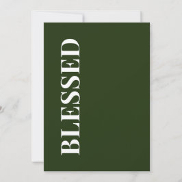 Festiva Tarjeta de vacaciones minimalista BENDITA | Verde 