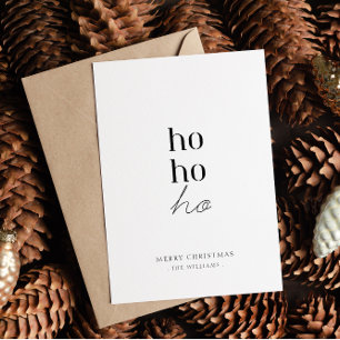 Festiva Tarjeta de vacaciones Minimalista moderna Ho ho ho