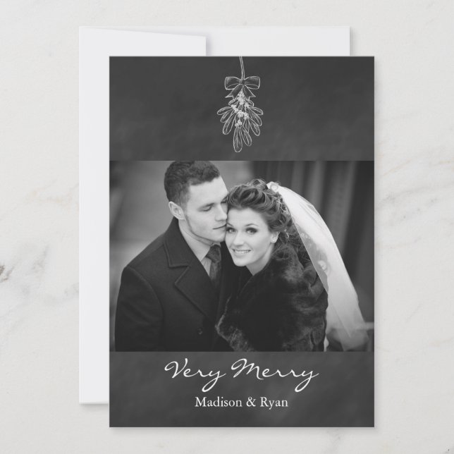 Festiva Tarjeta de vacaciones Mistletoe Photo (Anverso)