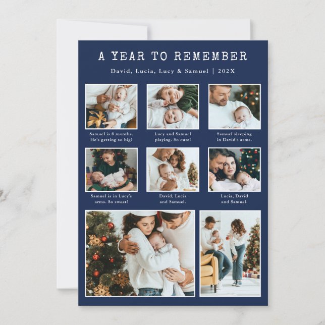 Festiva Tarjeta de vacaciones moderna de collage de fotos (Anverso)