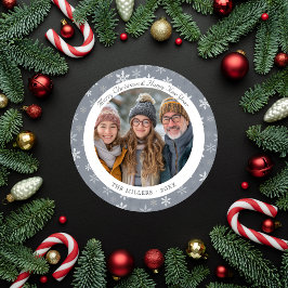 Festiva Tarjeta de vacaciones moderna de copos de nieve gr