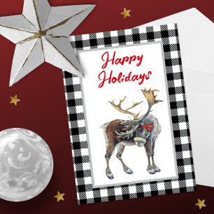 Festiva Tarjeta de vacaciones Moose para Navidades de Buff