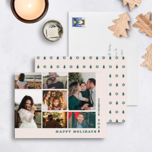 Festiva Tarjeta de vacaciones multifoto de veinte árboles
