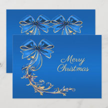 Tarjeta de vacaciones Navidades de flores de oro a