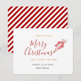Festiva Tarjeta de vacaciones navideña para panadería