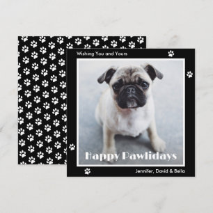 Festiva Tarjeta de vacaciones negra con foto de mascota y