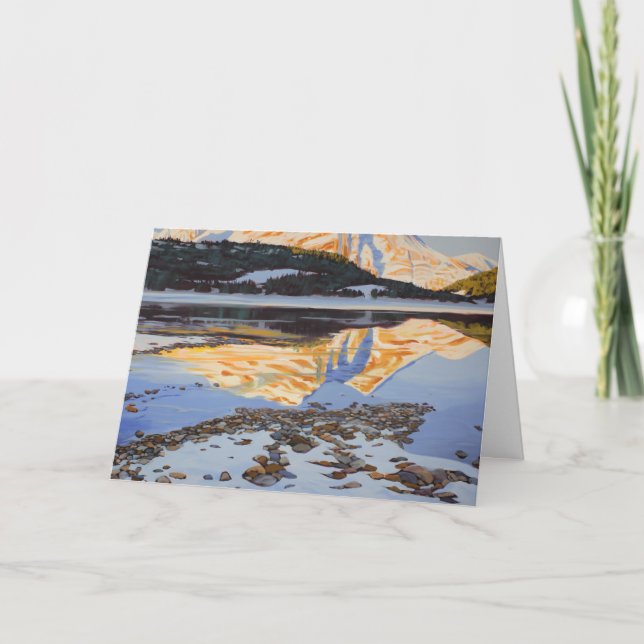 Festiva Tarjeta de vacaciones "Nieve temprana en Kananaski (Anverso)