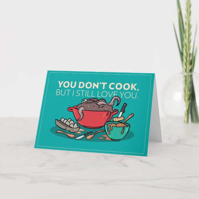 Festiva Tarjeta de vacaciones No Cocinas (Anverso)