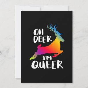 Festiva Tarjeta de vacaciones Oh Deer Queer Pride Minimal