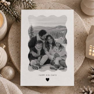 Festiva Tarjeta de vacaciones ondulada con foto