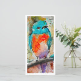 Festiva Tarjeta de vacaciones Pájaro Azul Bonito