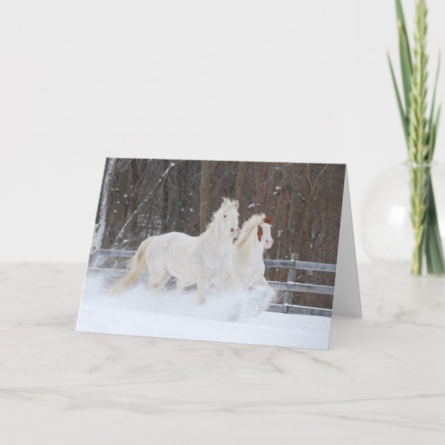 Festiva Tarjeta de vacaciones para caballos en funcionamie (Anverso)