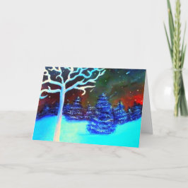 Festiva Tarjeta de vacaciones para el invierno con ilumina