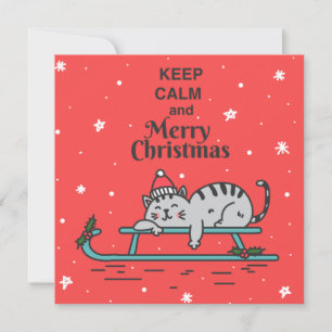 Festiva Tarjeta de vacaciones para gato de Navidades curad