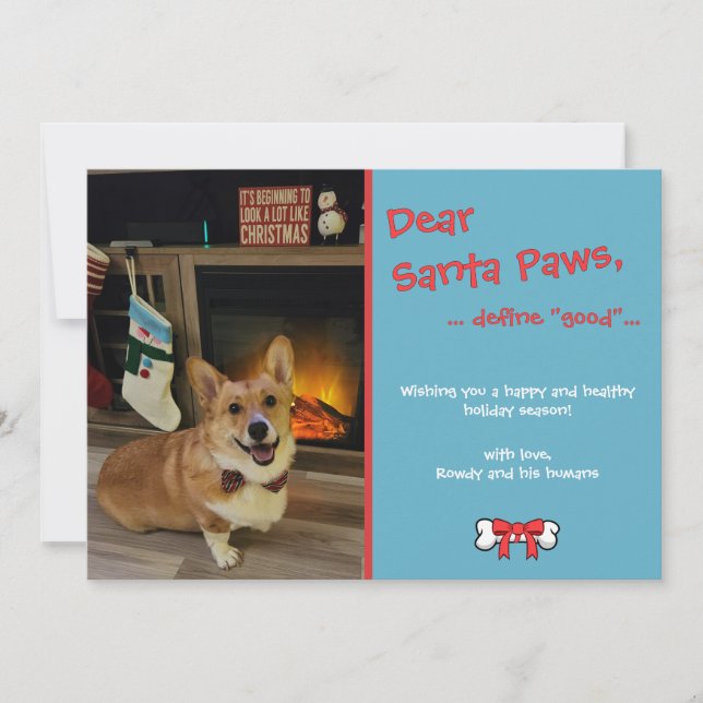 Festiva Tarjeta de vacaciones para mascotas personalizable (Anverso)