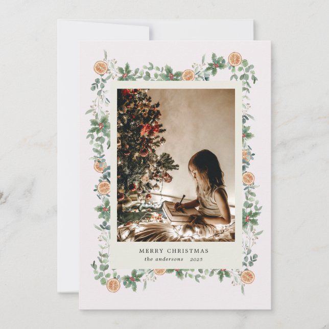 Festiva Tarjeta de vacaciones para Naranjas de la vegetaci (Anverso)