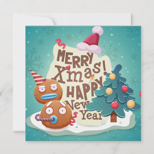 Festiva Tarjeta de vacaciones para navidades (Anverso)